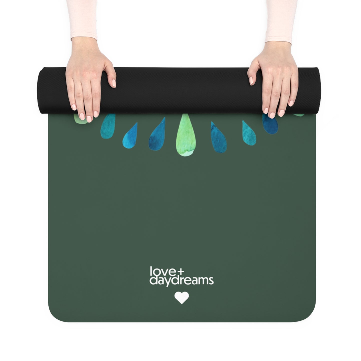 Yoga Mat "Inner Bloom in Sage", Non-Slip and Velvet-Soft Mat for Hot Yoga, Pilates, Meditation, Vibrant