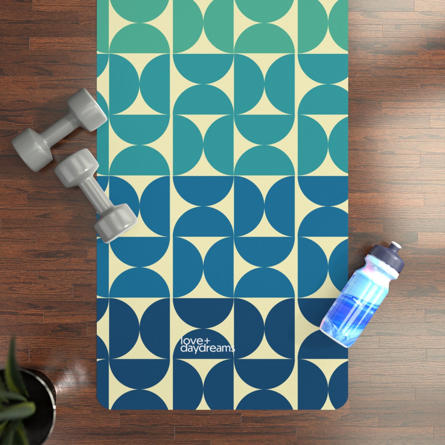 Yoga Mat, 'Retro Bloom' - Premium Mat, Velvet Non-Slip Mat, Meditation, Hot Yoga, Hot Pilates, Fitness Mat, Workout