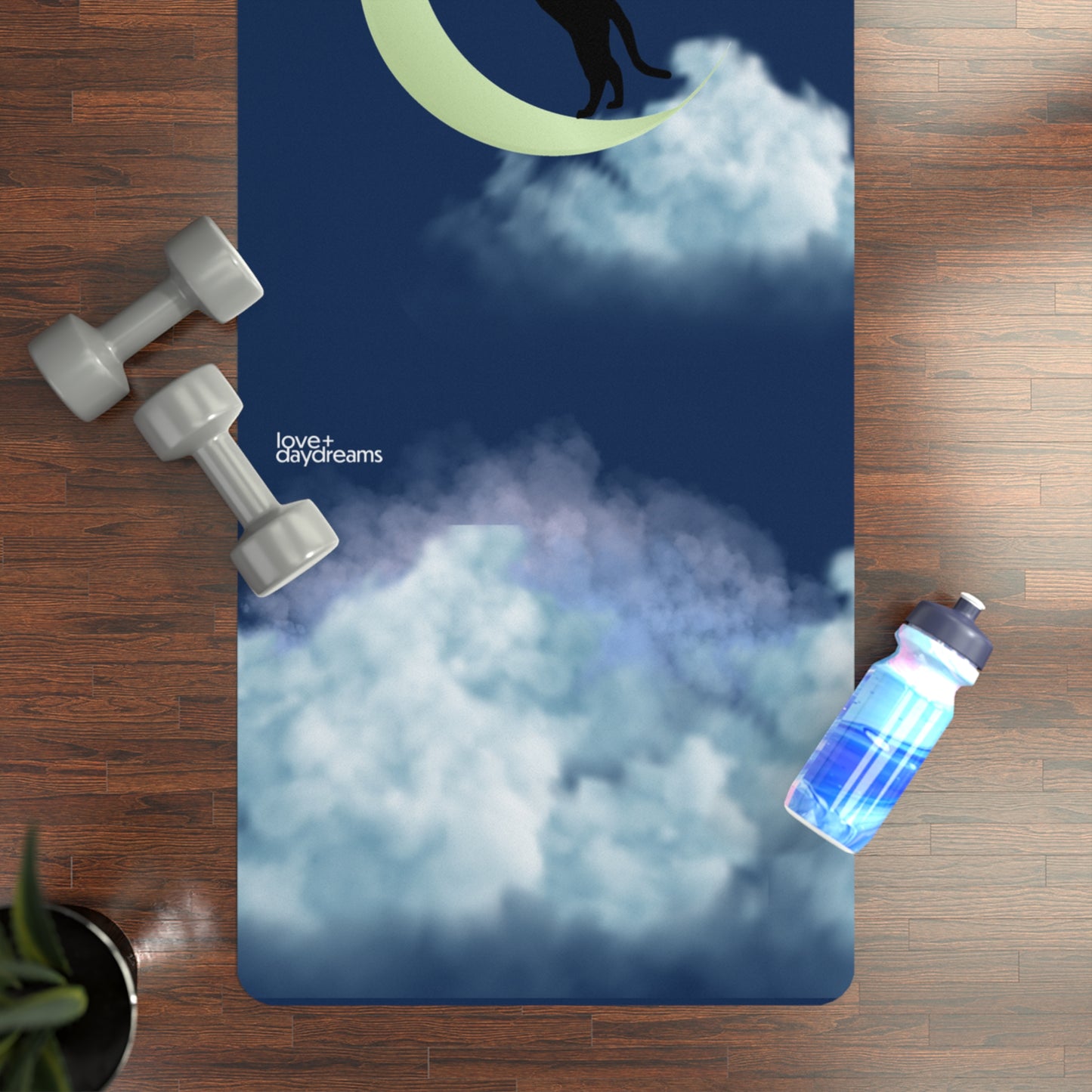 Yoga Mat, 'Stargazer' for Hot Yoga, Meditation - Velvet Non-Slip Rubber Mat, Ocean Green Blue, Pilates Mat, Fitness Pad, Exercise