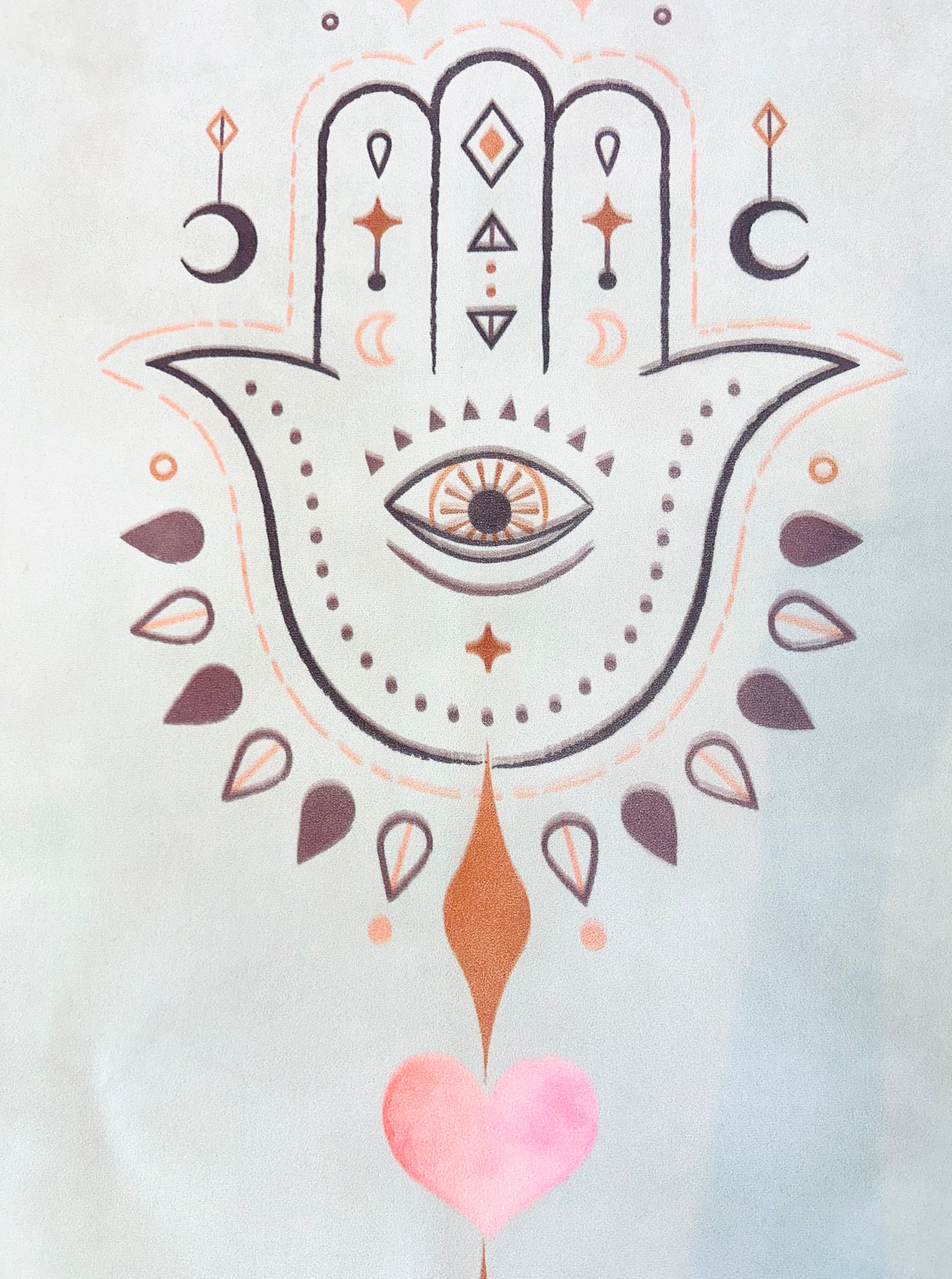 Yoga Mat, 'Sacred Flow' Design, Protective, Grippy Mat for Hot Yoga, Pilates, Presence, Peace. Premium Rubber Mat with Hamsas, Sacred