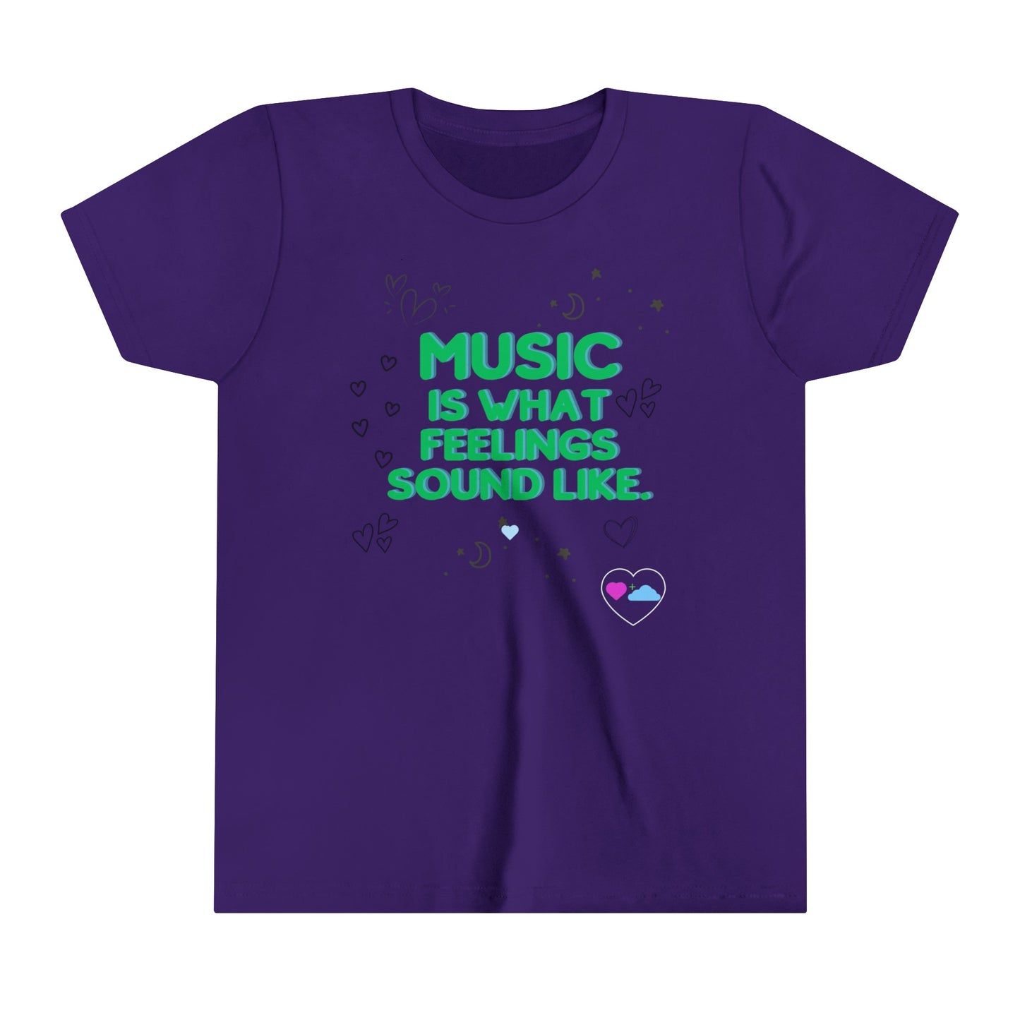 Youth Short Sleeve Tee | "Music is What Feelings Sound Like" - Doodles