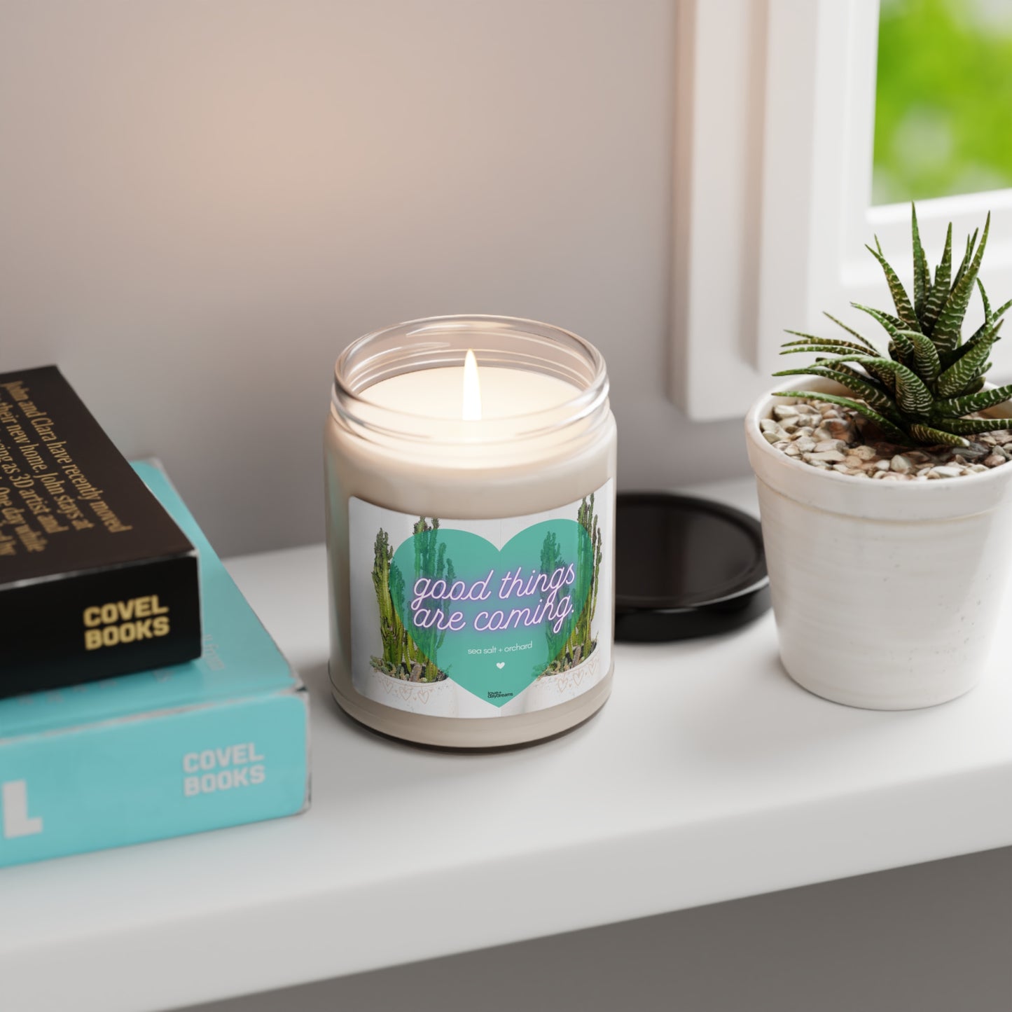 Sea Salt and Orchard Scented Soy Candle | "Good Things Are Coming"