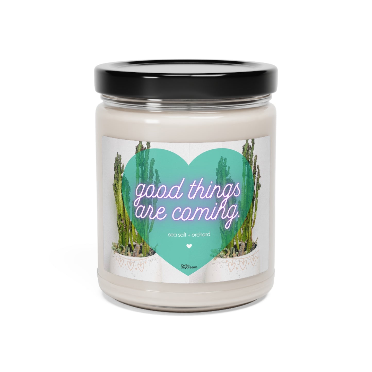 Sea Salt and Orchard Scented Soy Candle | "Good Things Are Coming"