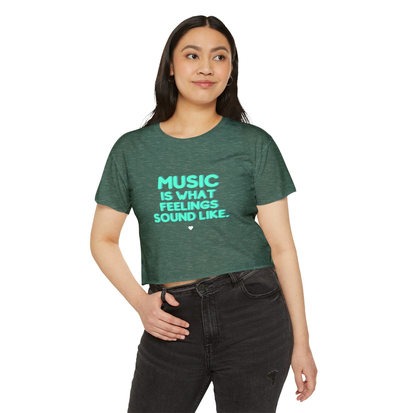 Women's Festival Crop Top | "Music is What Feelings Sound Like"