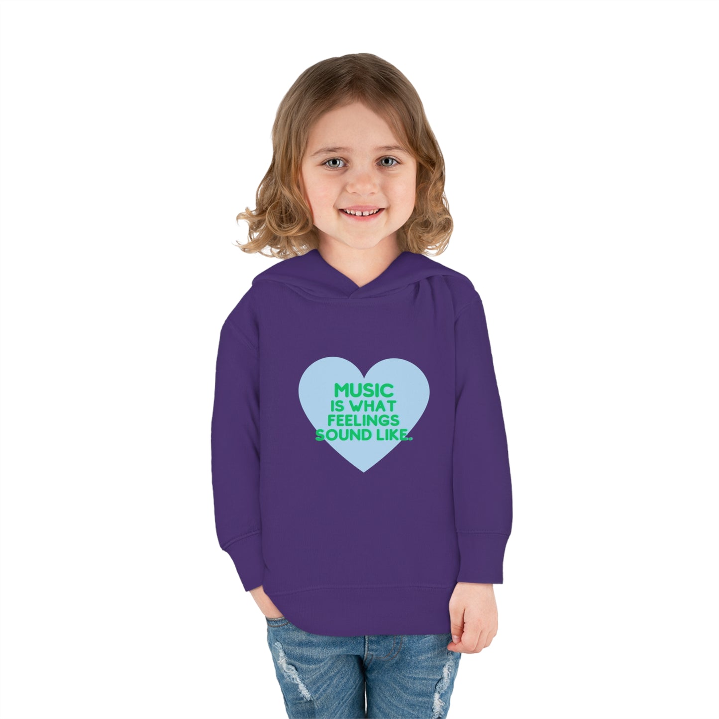 Toddler Soft Fleece Hoodie | "Music is What Feelings Sound Like"