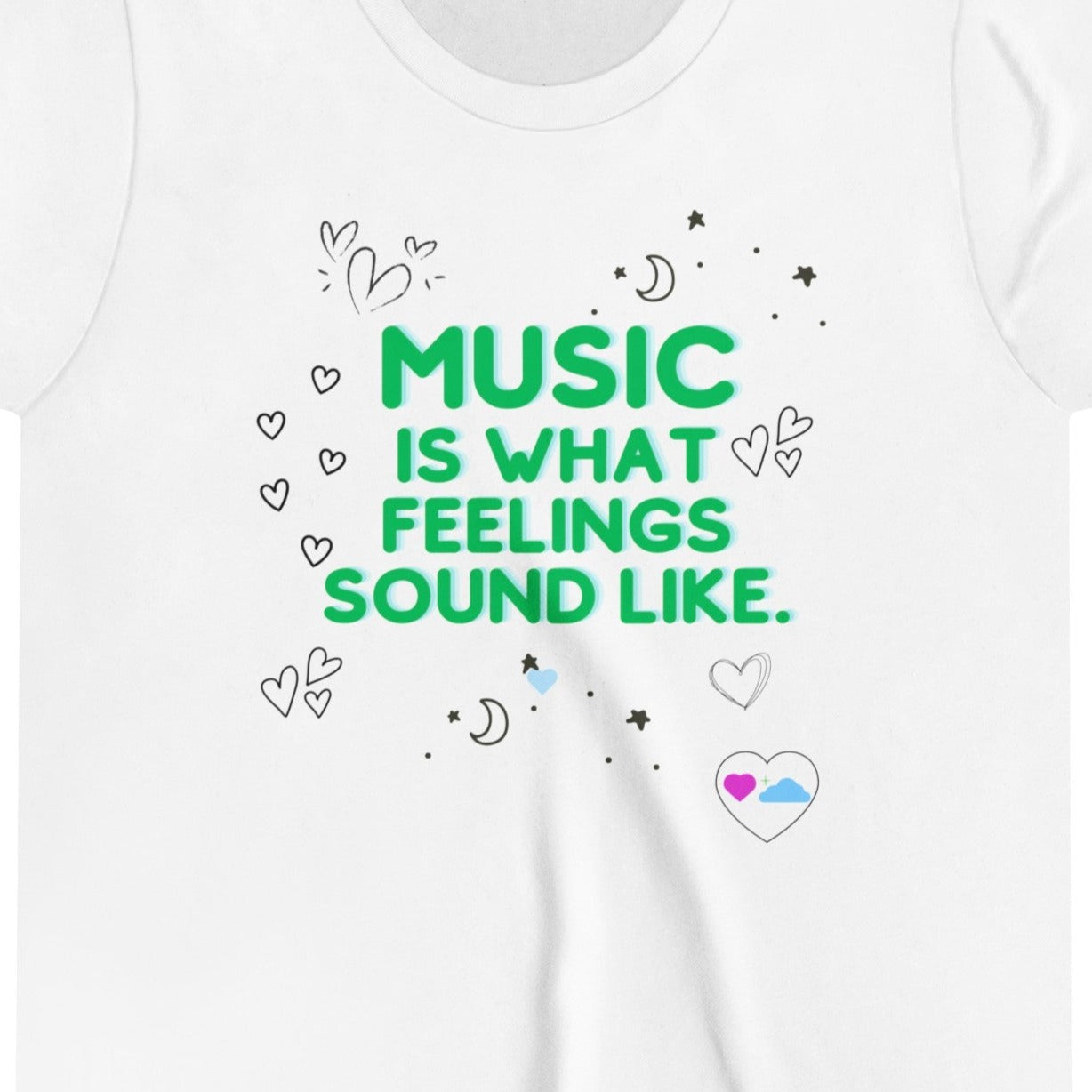 Youth Short Sleeve Tee | "Music is What Feelings Sound Like" - Doodles