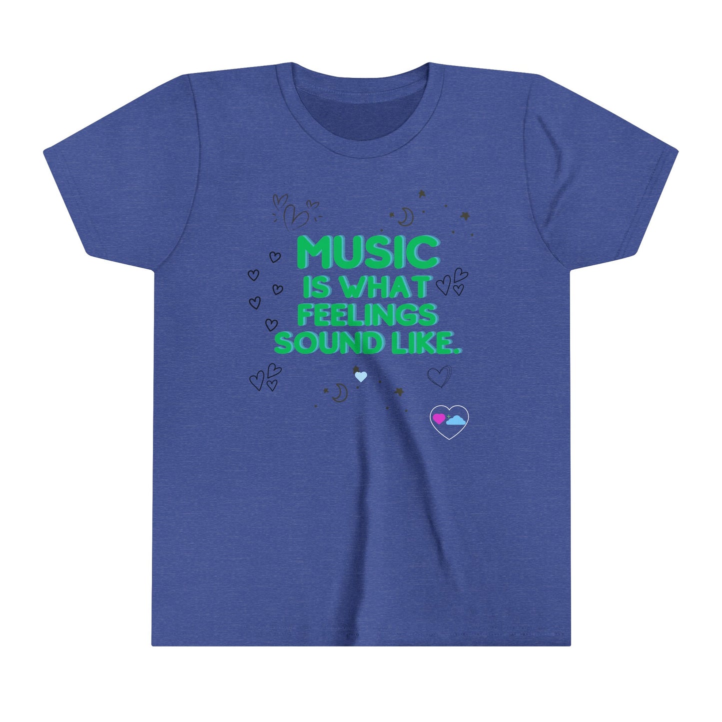 Youth Short Sleeve Tee | "Music is What Feelings Sound Like" - Doodles