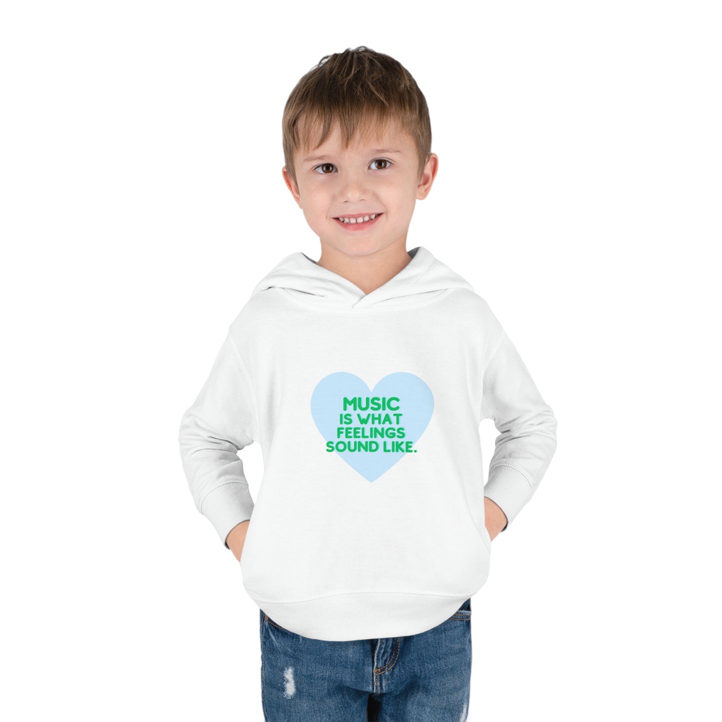 Toddler Soft Fleece Hoodie | "Music is What Feelings Sound Like"