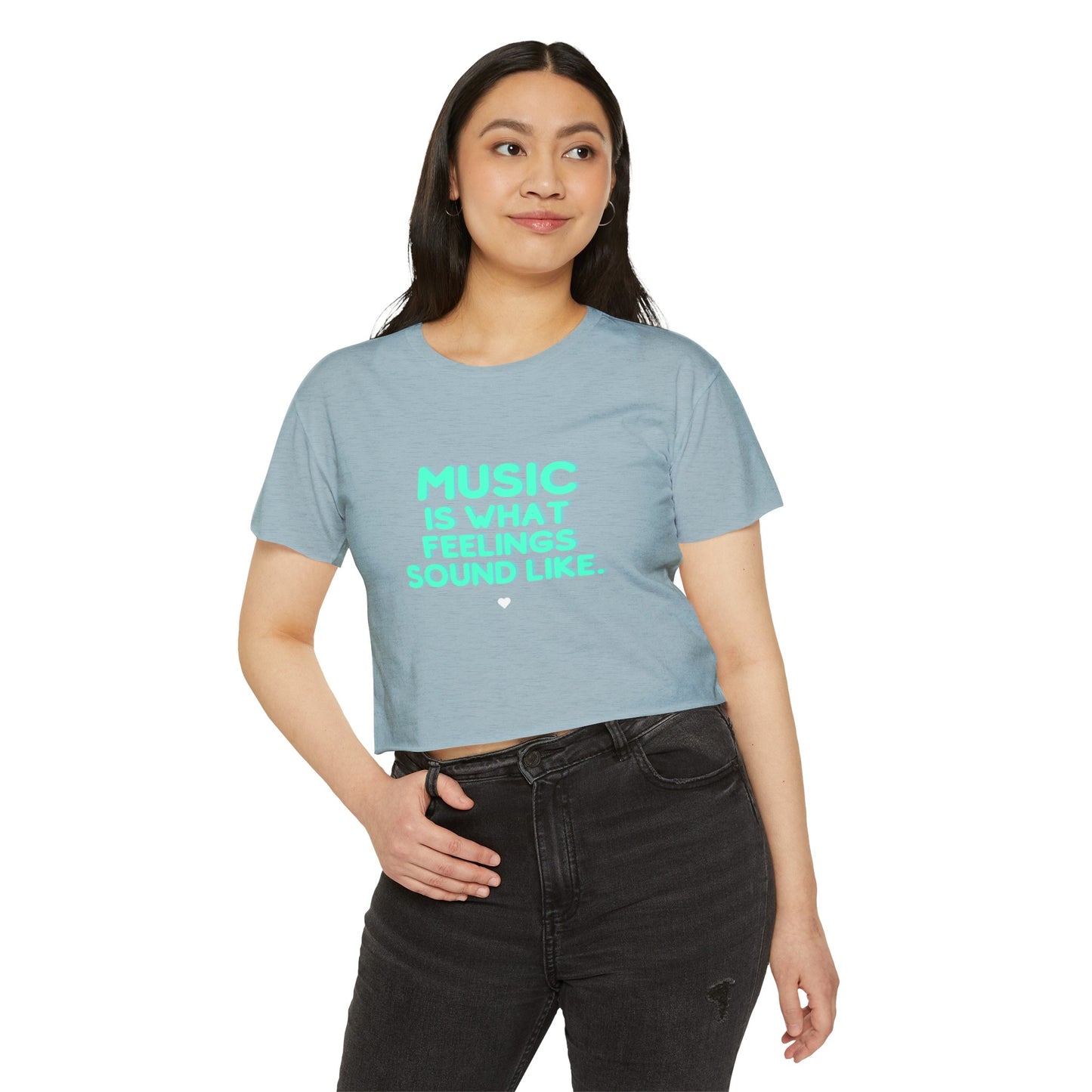 Women's Festival Crop Top | "Music is What Feelings Sound Like"