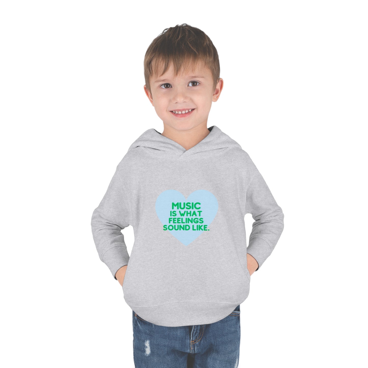 Toddler Soft Fleece Hoodie | "Music is What Feelings Sound Like"