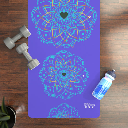 Yoga Mat, 'Love + Balance" Design in Lavender, Customizable, Non-Slip, Extra Long, Studio or Home, Meditation Mat, Exercise Mat, Best Yoga Mat