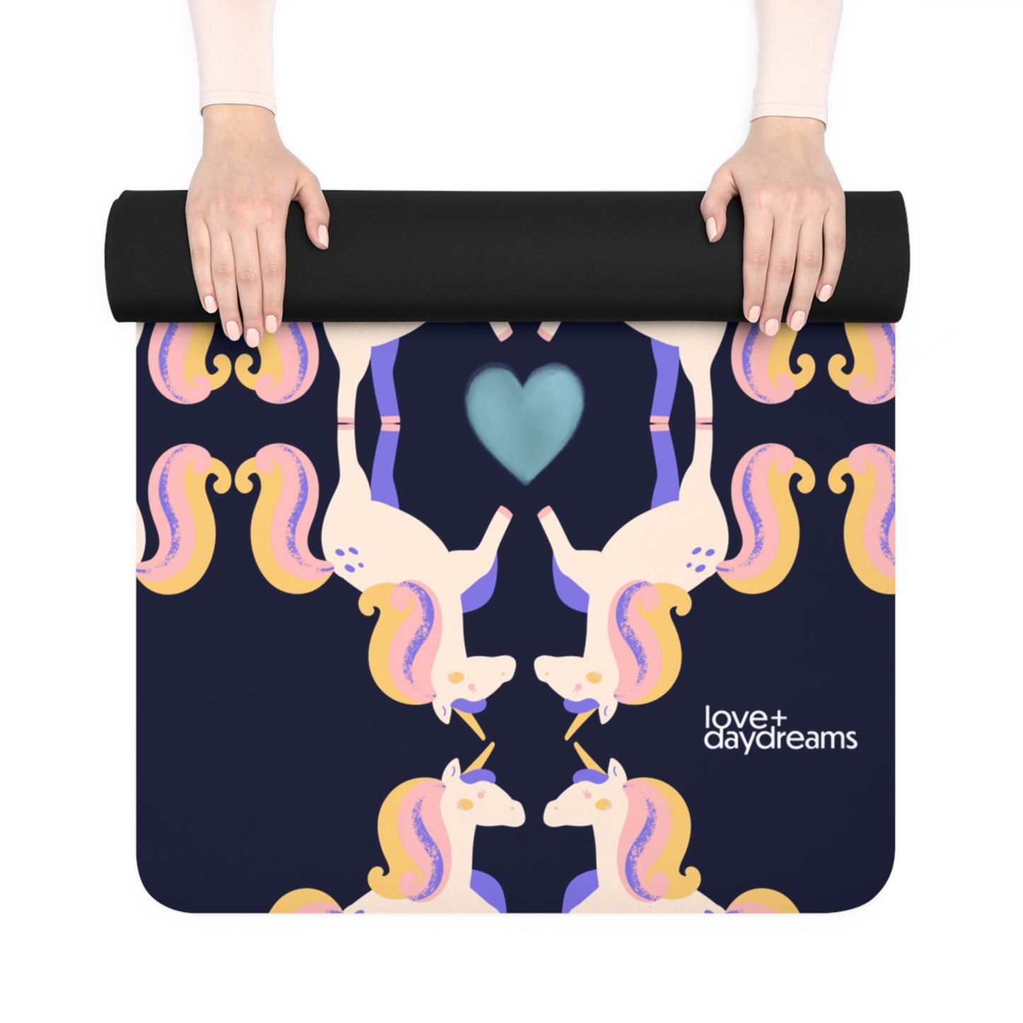 Kids Yoga Mat, 'Hello, Friend' - Unicorn Design, Velvet Non-Slip Mat, Meditation, Peaceful time