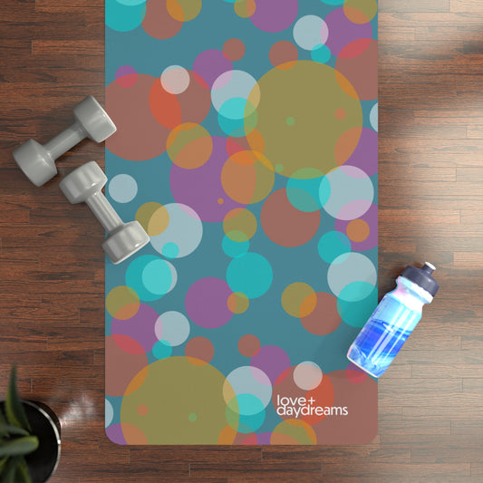 Soft Yoga Mat, Rainbow Drops Design, Non Slip Pilates Mat for Stability, Happiness, Comfort, Modern Workout Mat, Exercise Mat, Fitness