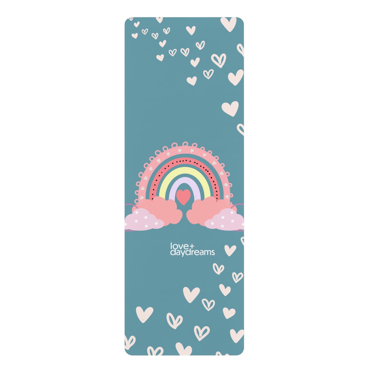 Kids Rainbow Moon Yoga Mat, Anti-Slip,  Polyester Rubber, Namaste Design, Daydreamers, Balance, Comfort, Gift for Kids