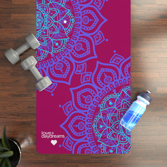 Yoga Mat, 'Reflection' Design in Rose, Non-Slip, Extra Long for Yoga Practice, Studio or Home, Meditation Mat, Exercise Mat, Best Yoga Mat