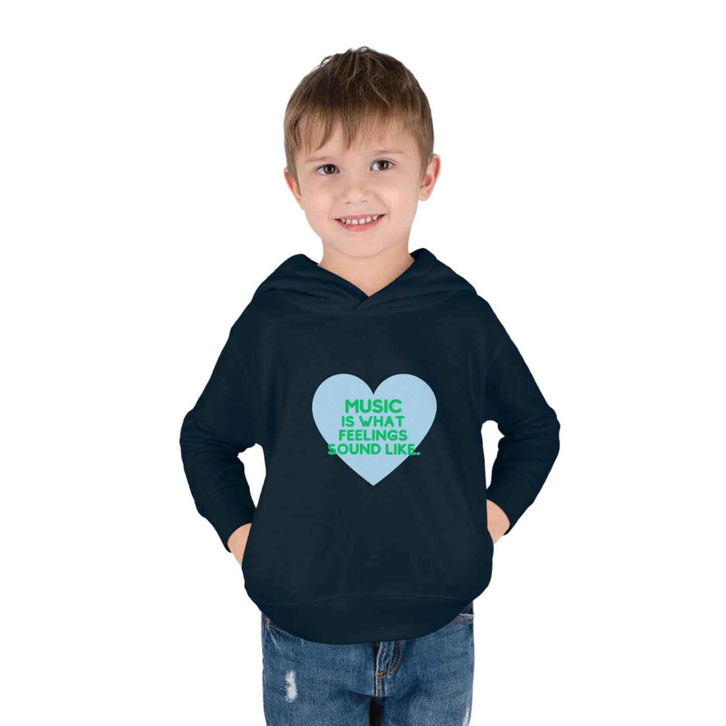 Toddler Soft Fleece Hoodie | "Music is What Feelings Sound Like"