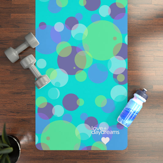 Soft Yoga Mat, "Rainbow Drops" Design, Non Slip Pilates Mat for Stability, Happiness, Comfort, Modern Workout Mat, Exercise Mat, Fitness