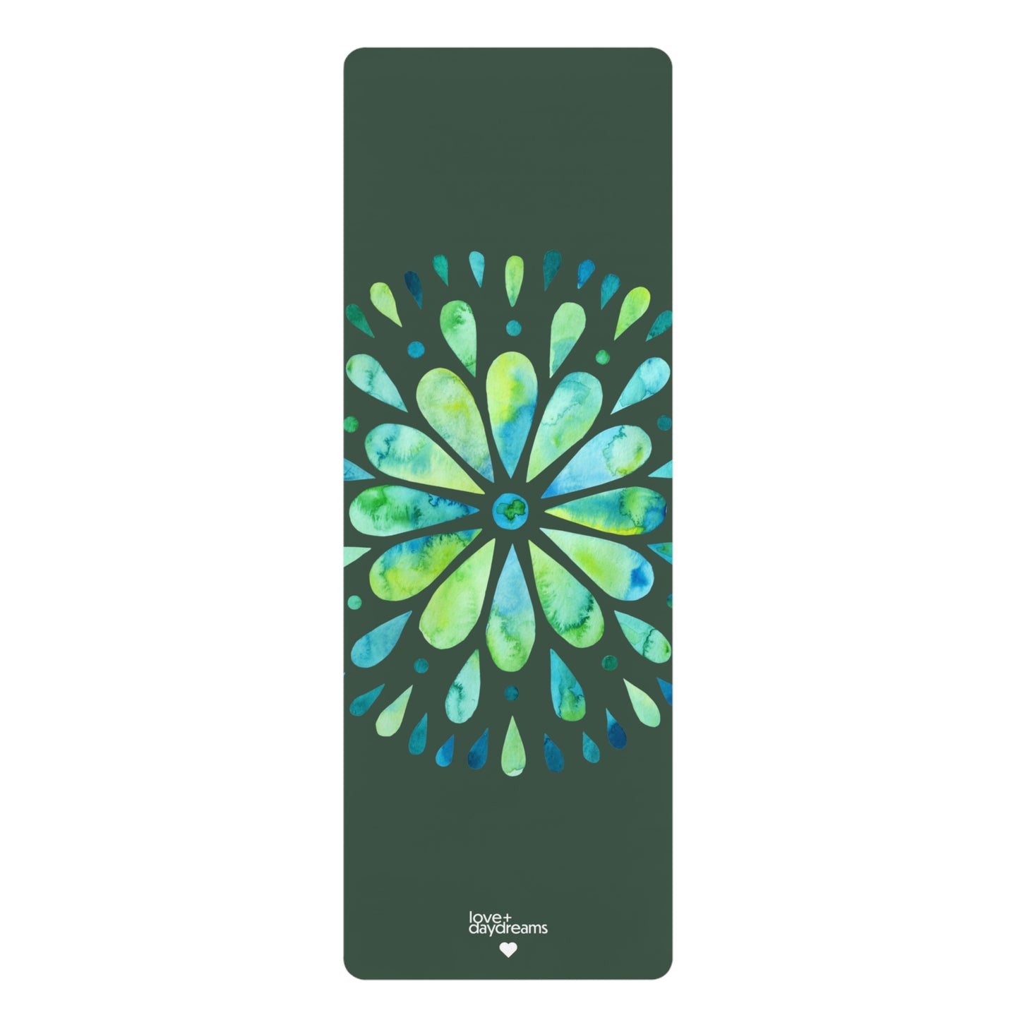Yoga Mat "Inner Bloom in Sage", Non-Slip and Velvet-Soft Mat for Hot Yoga, Pilates, Meditation, Vibrant