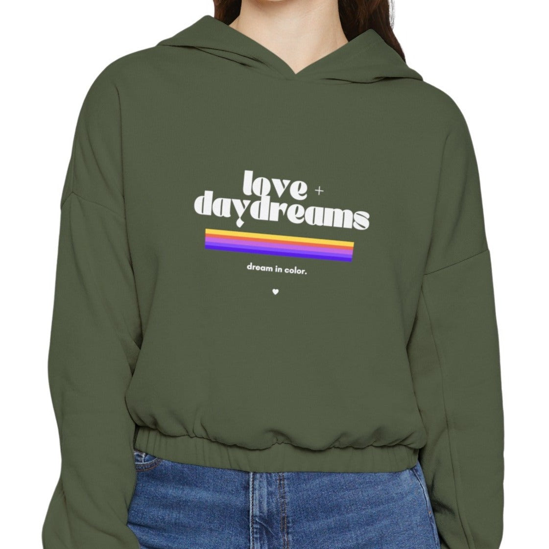 Women's Cinched Cropped Hoodie | "Dream in Color"