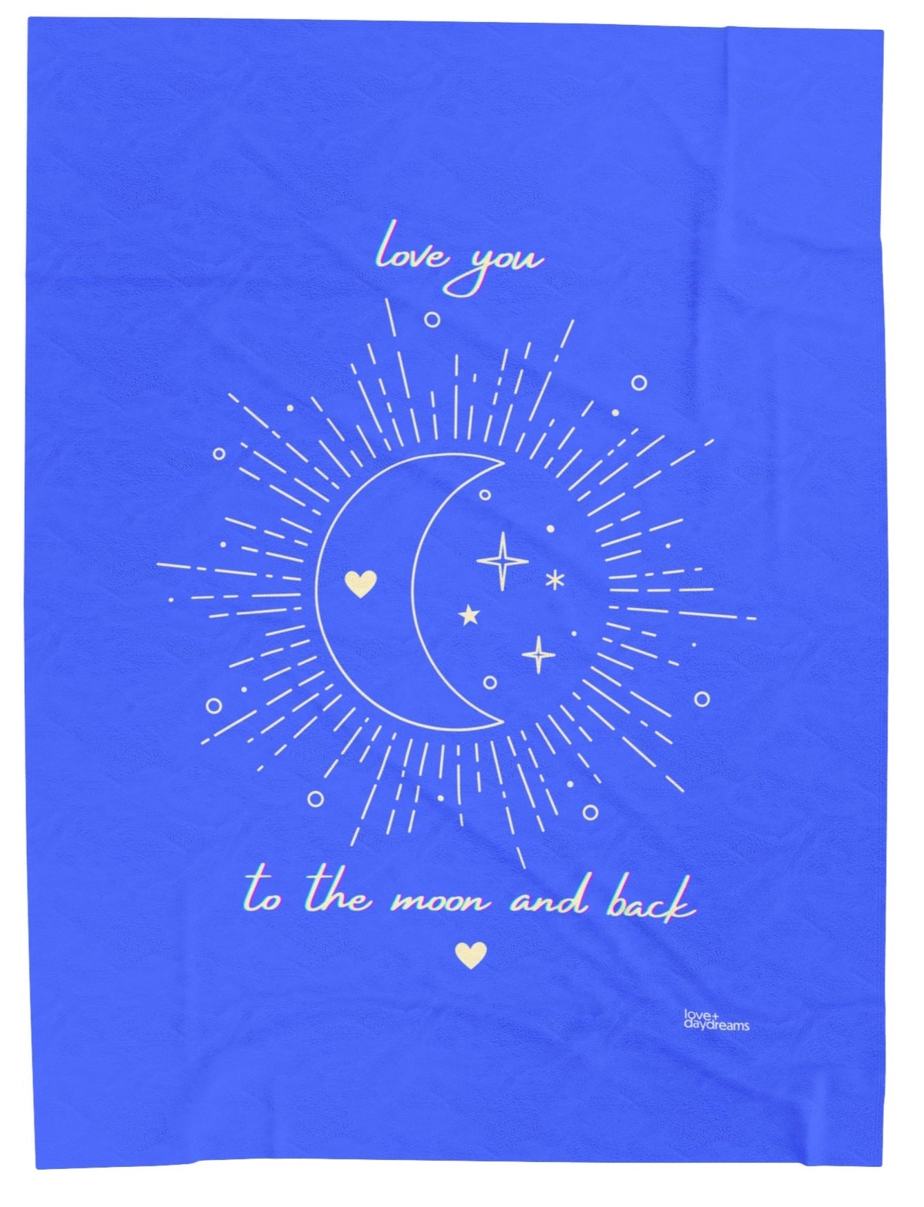 Plush Blanket | "Love You, Stars, Moon + Hearts"