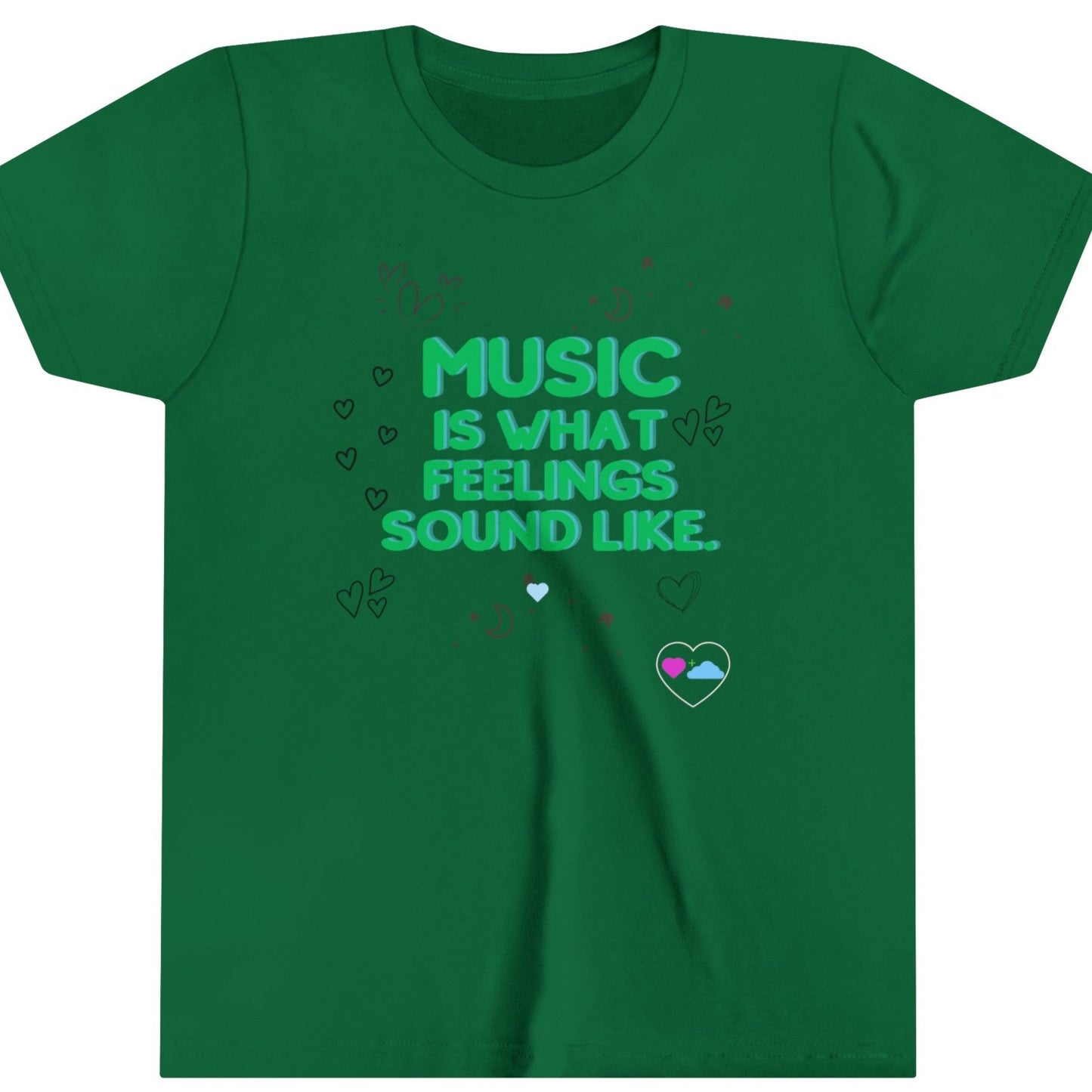 Youth Short Sleeve Tee | "Music is What Feelings Sound Like" - Doodles