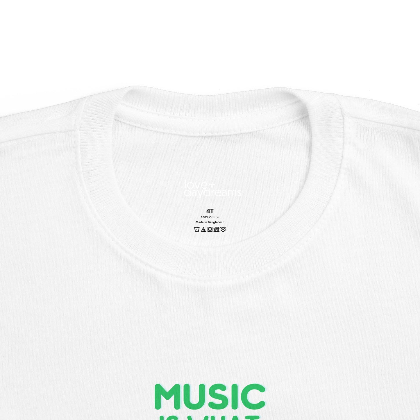 Toddler's Tee | "Music is What Feelings Sound Like" w Flowers