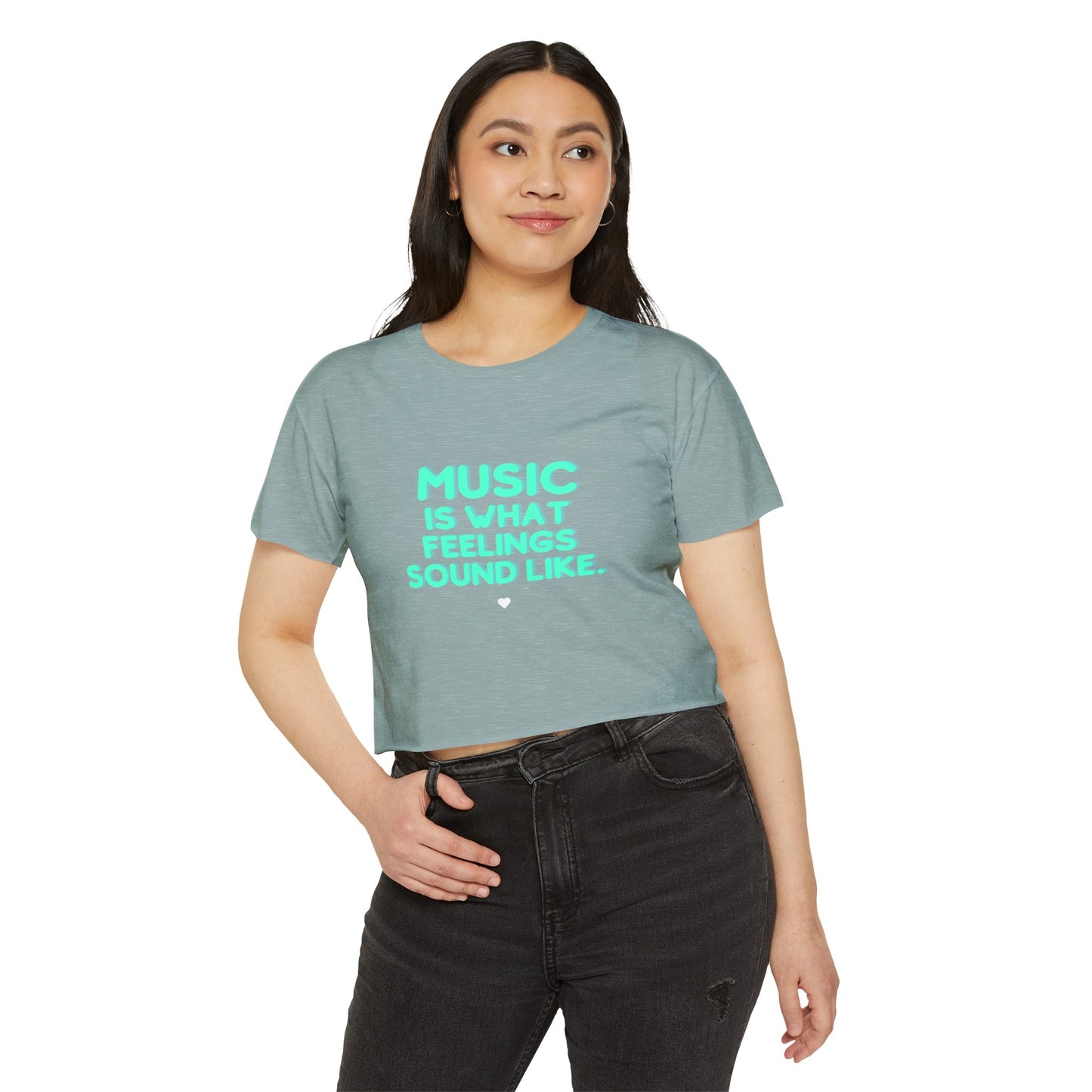 Women's Festival Crop Top | "Music is What Feelings Sound Like"