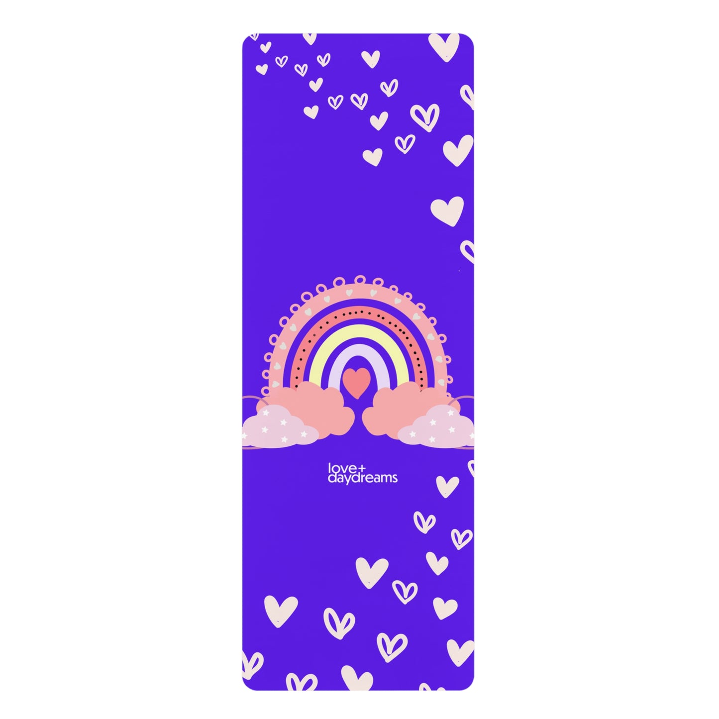 Kids "Rainbow Dreams" Yoga Mat in Grape, Anti-Slip,  Polyester Rubber, Namaste Design, Daydreamers, Balance, Comfort, Gift for Kids