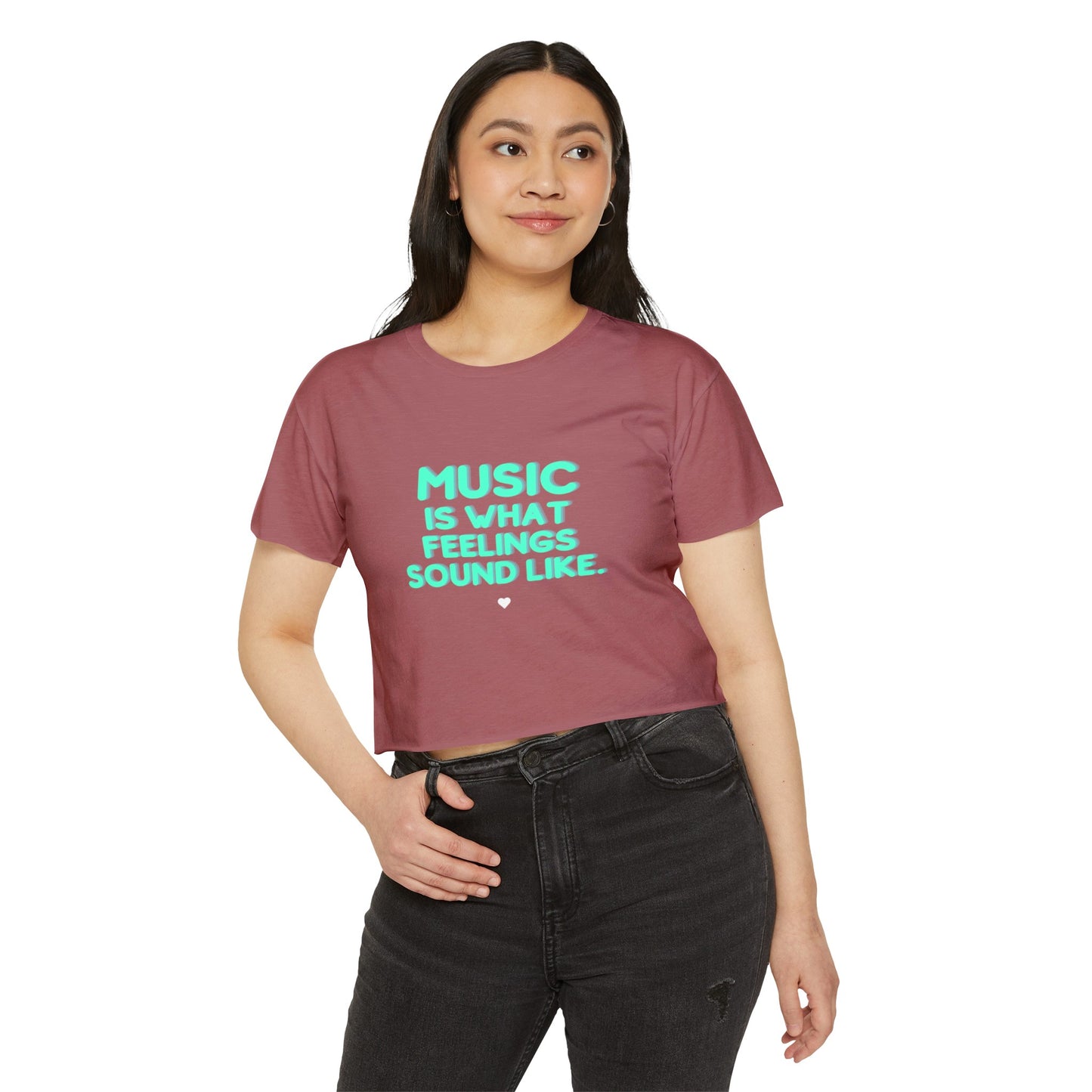 Women's Festival Crop Top | "Music is What Feelings Sound Like"