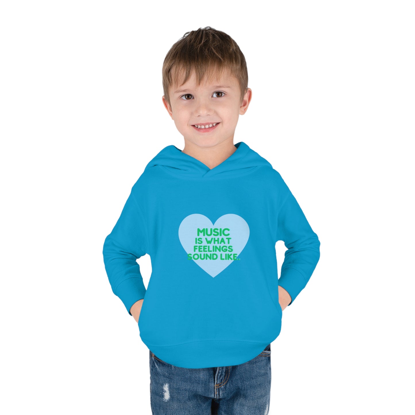 Toddler Soft Fleece Hoodie | "Music is What Feelings Sound Like"