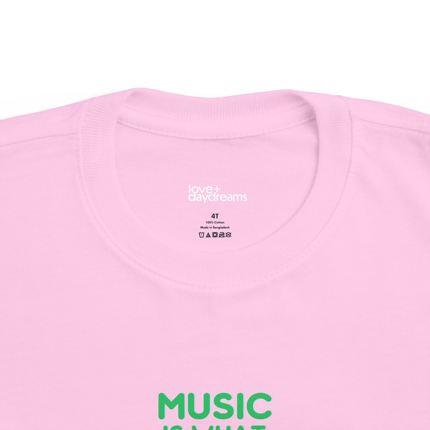 Toddler's Tee | "Music is What Feelings Sound Like" w Flowers