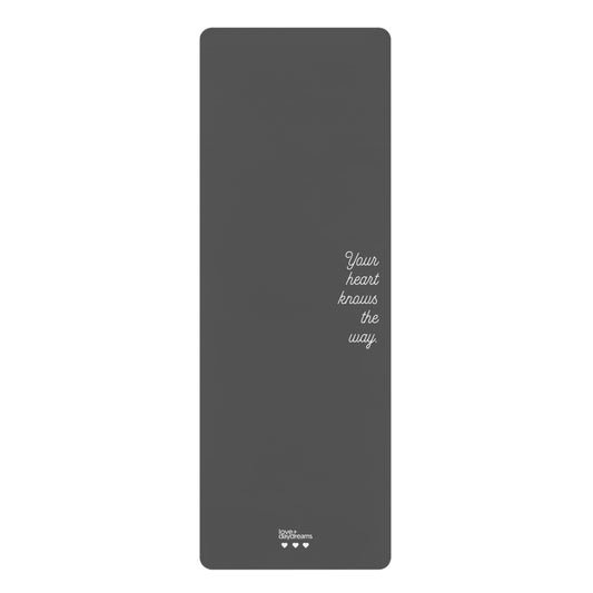 Yoga Mat, Heart Compass Design, Non-Slip Grip, Hot Yoga Pilates Mat, Premium Velvet Surface, Rubber Mat with Bold Message