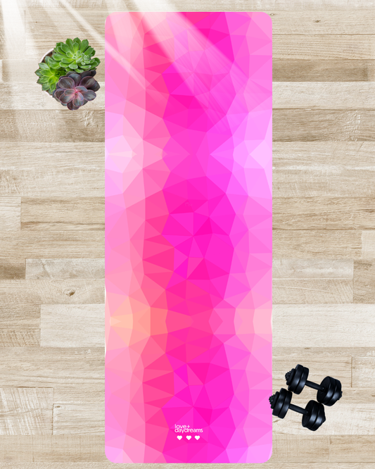 Yoga Mat, Bali Love Design for Hot Yoga and Pilates, Non-Slip Velvet Prism Mat for Love and Freedom, Eco-Friendly Exercise Mat