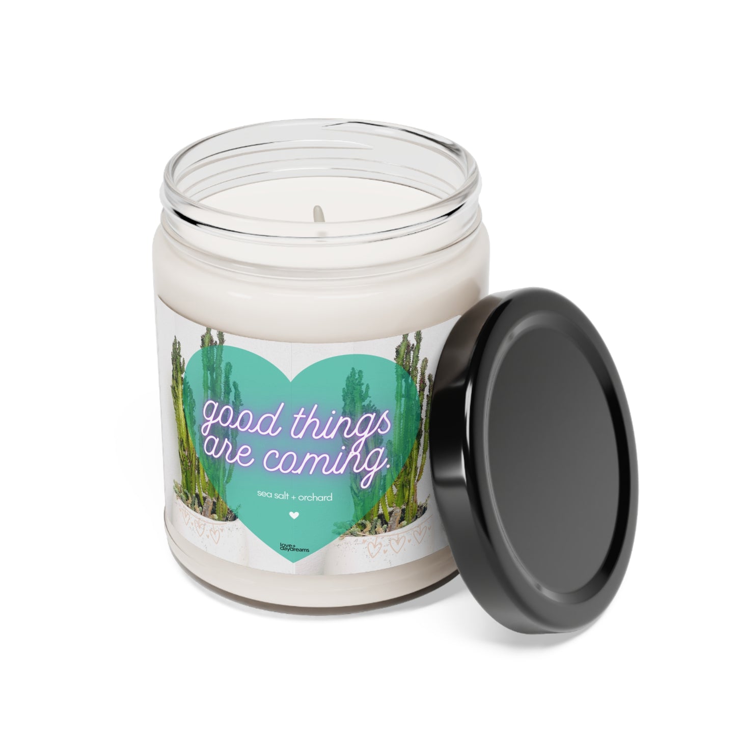 Sea Salt and Orchard Scented Soy Candle | "Good Things Are Coming"