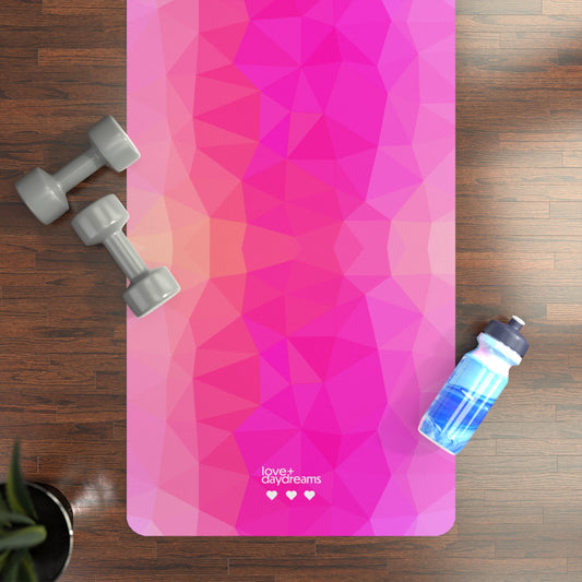 Yoga Mat, Bali Love Design for Hot Yoga and Pilates, Non-Slip Velvet Prism Mat for Love and Freedom, Eco-Friendly Exercise Mat