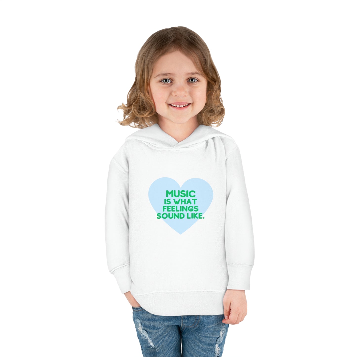 Toddler Soft Fleece Hoodie | "Music is What Feelings Sound Like"