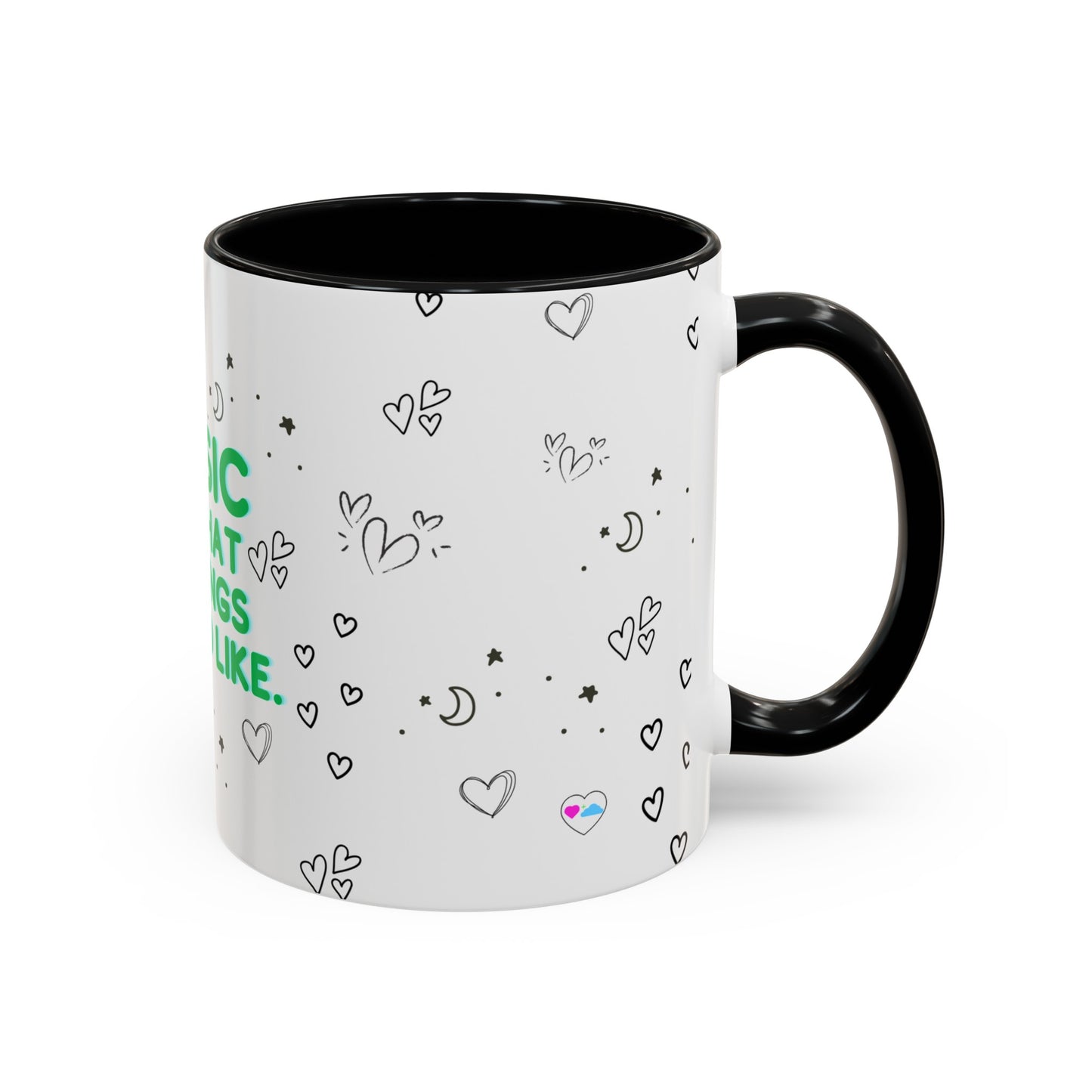 Coffee Mug | "Music is What Feelings Sound Like"  Doodles, 11oz