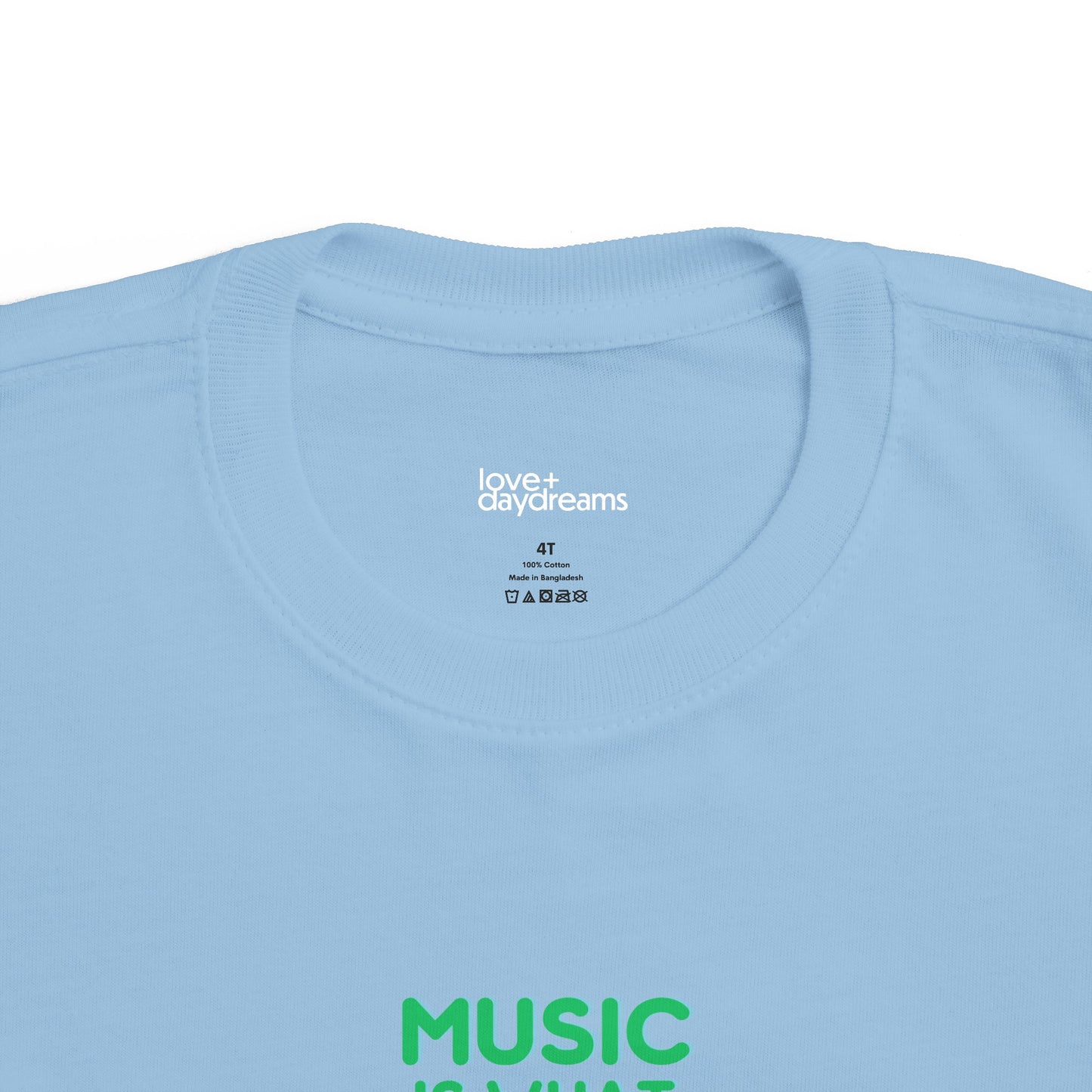 Toddler's Tee | "Music is What Feelings Sound Like" w Flowers