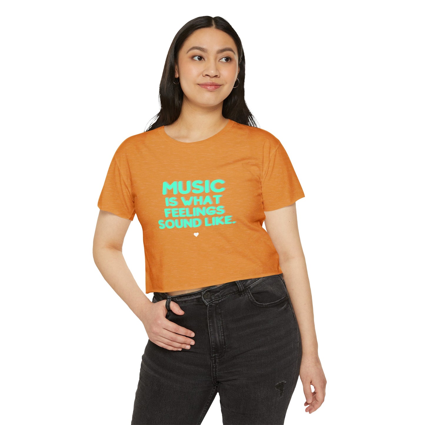 Women's Festival Crop Top | "Music is What Feelings Sound Like"