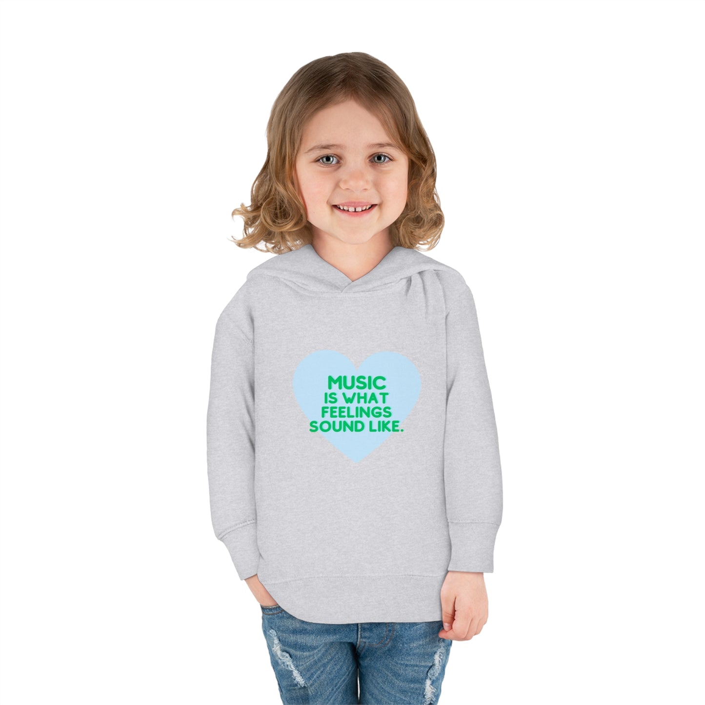 Toddler Soft Fleece Hoodie | "Music is What Feelings Sound Like"