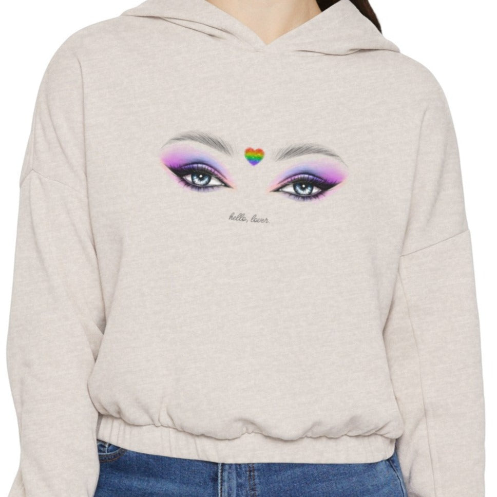 Women's Pride Cropped Hoodie | "Hello, Lover"