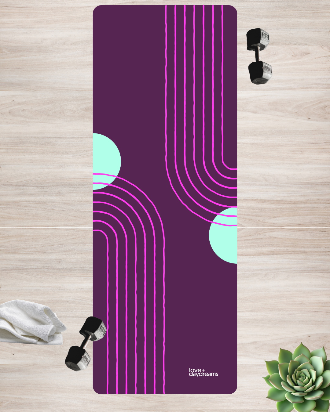 Yoga Mat, 'Ground Control' - Premium Moon Arch Design, Velvet Non-Slip Mat, Meditation, Hot Yoga, Hot Pilates, Fitness Mat, Workout