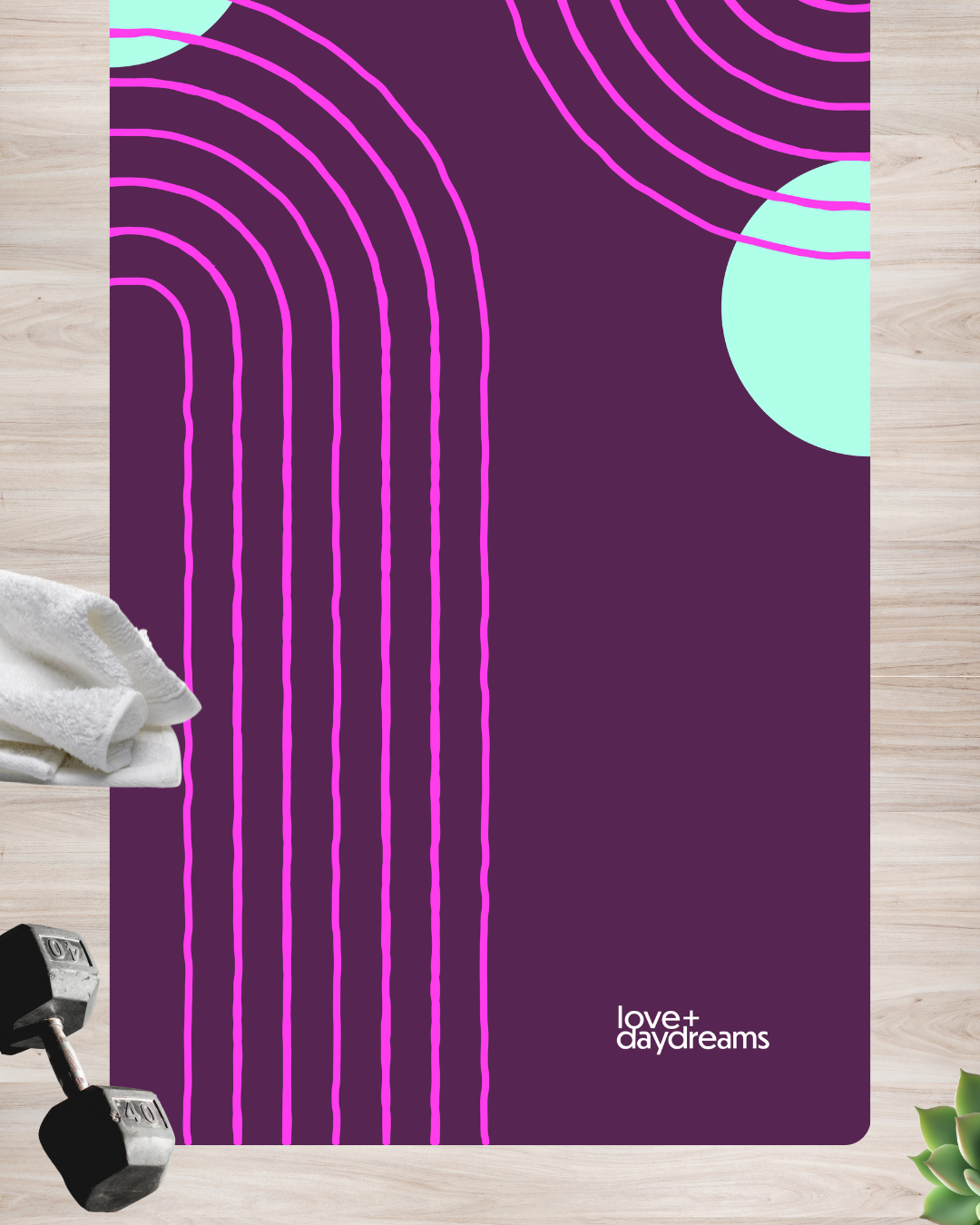 Yoga Mat, 'Ground Control' - Premium Moon Arch Design, Velvet Non-Slip Mat, Meditation, Hot Yoga, Hot Pilates, Fitness Mat, Workout