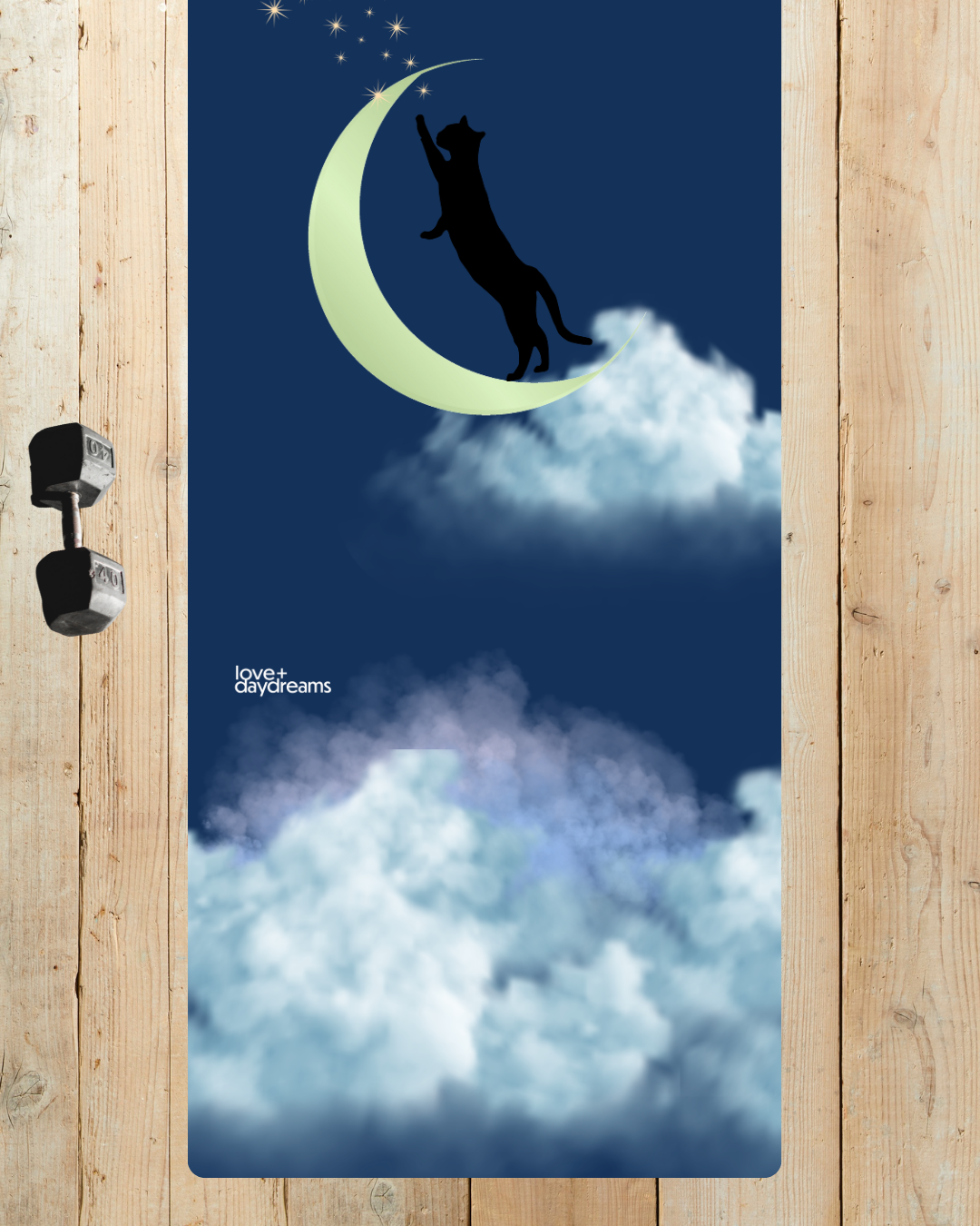 Yoga Mat, 'Stargazer' for Hot Yoga, Meditation - Velvet Non-Slip Rubber Mat, Ocean Green Blue, Pilates Mat, Fitness Pad, Exercise