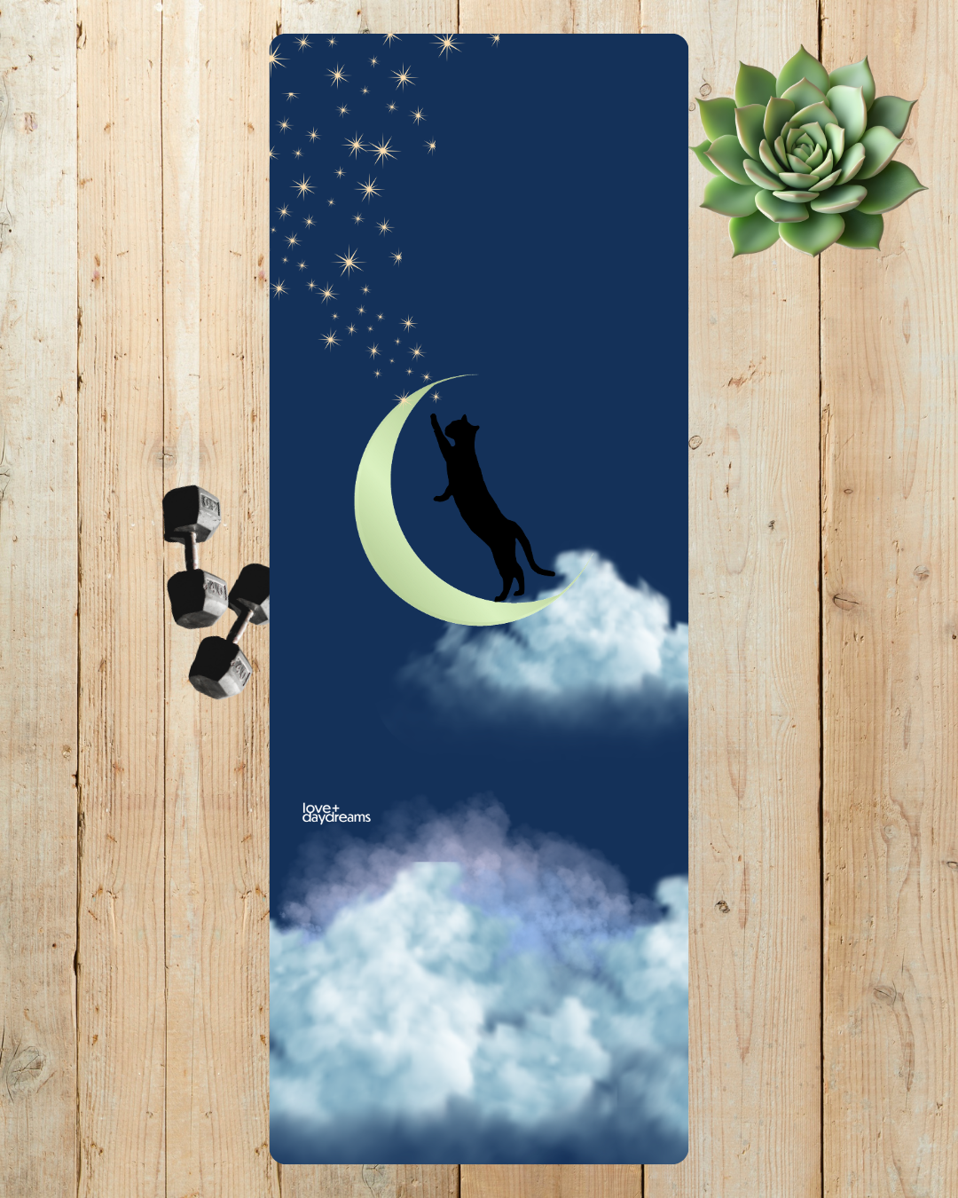 Yoga Mat, 'Stargazer' for Hot Yoga, Meditation - Velvet Non-Slip Rubber Mat, Ocean Green Blue, Pilates Mat, Fitness Pad, Exercise