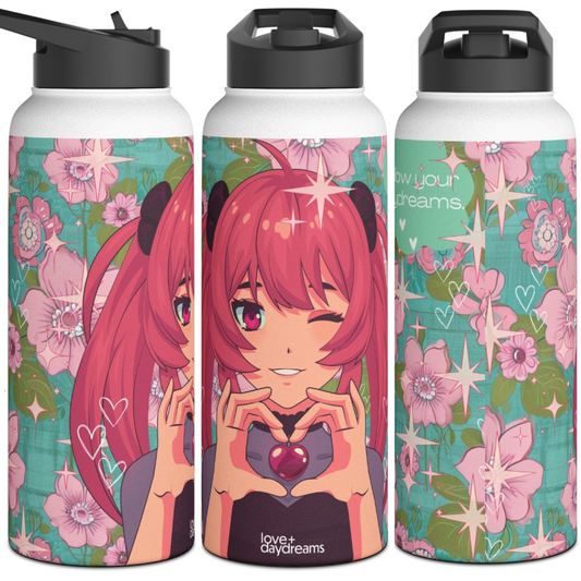 Stainless Steel Water Bottle | "Love + Anime"