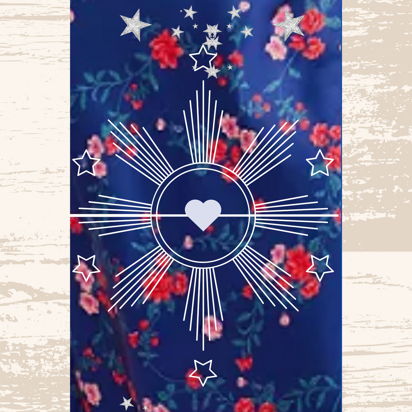 Yoga Mat, "Flowers, Heart, Stars, Sun" Design, Customizable, Anti-Slip Bottom, Extra Long Length,  Studio Home Fitness Pilates Meditation, Best Yoga mat