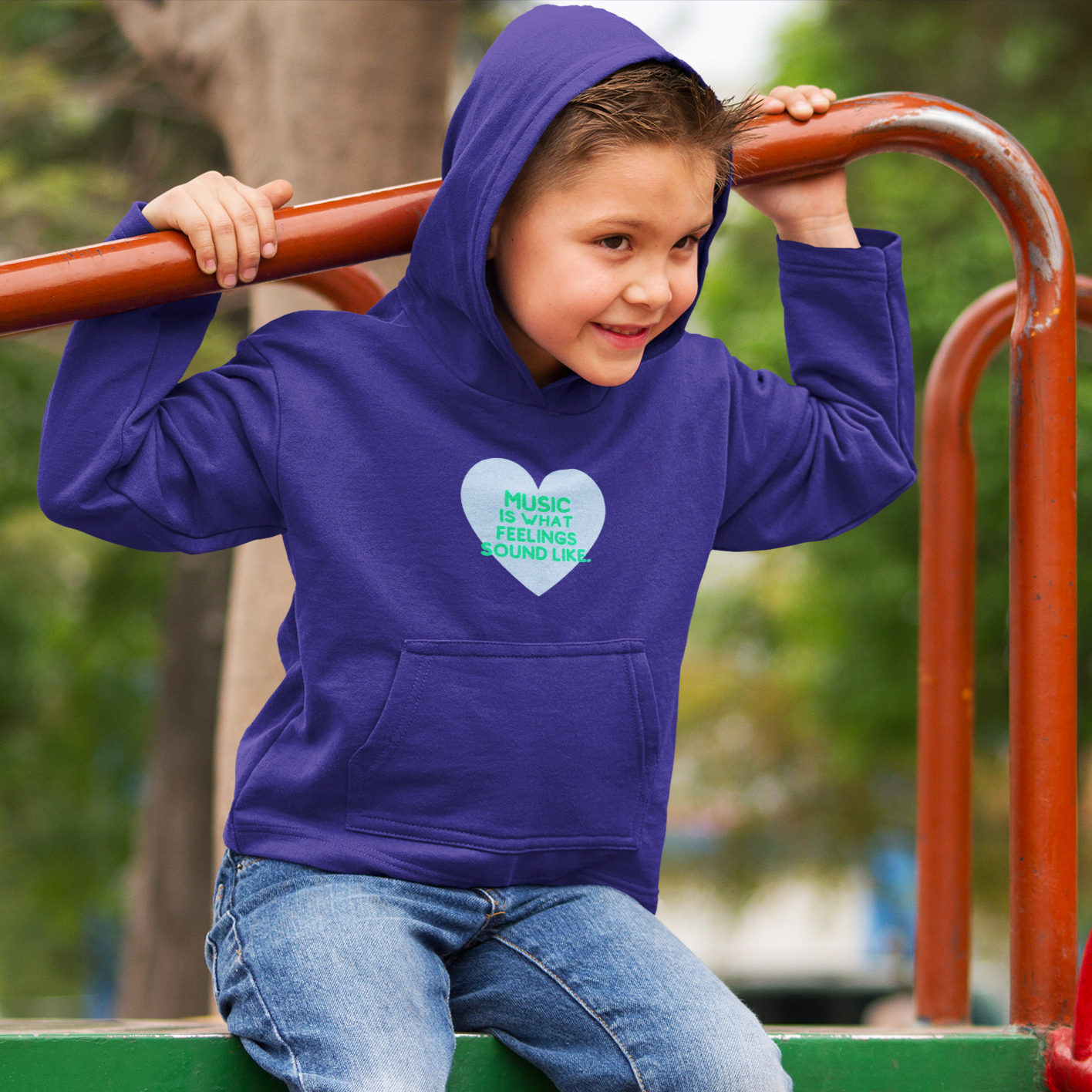 Toddler Soft Fleece Hoodie | "Music is What Feelings Sound Like"