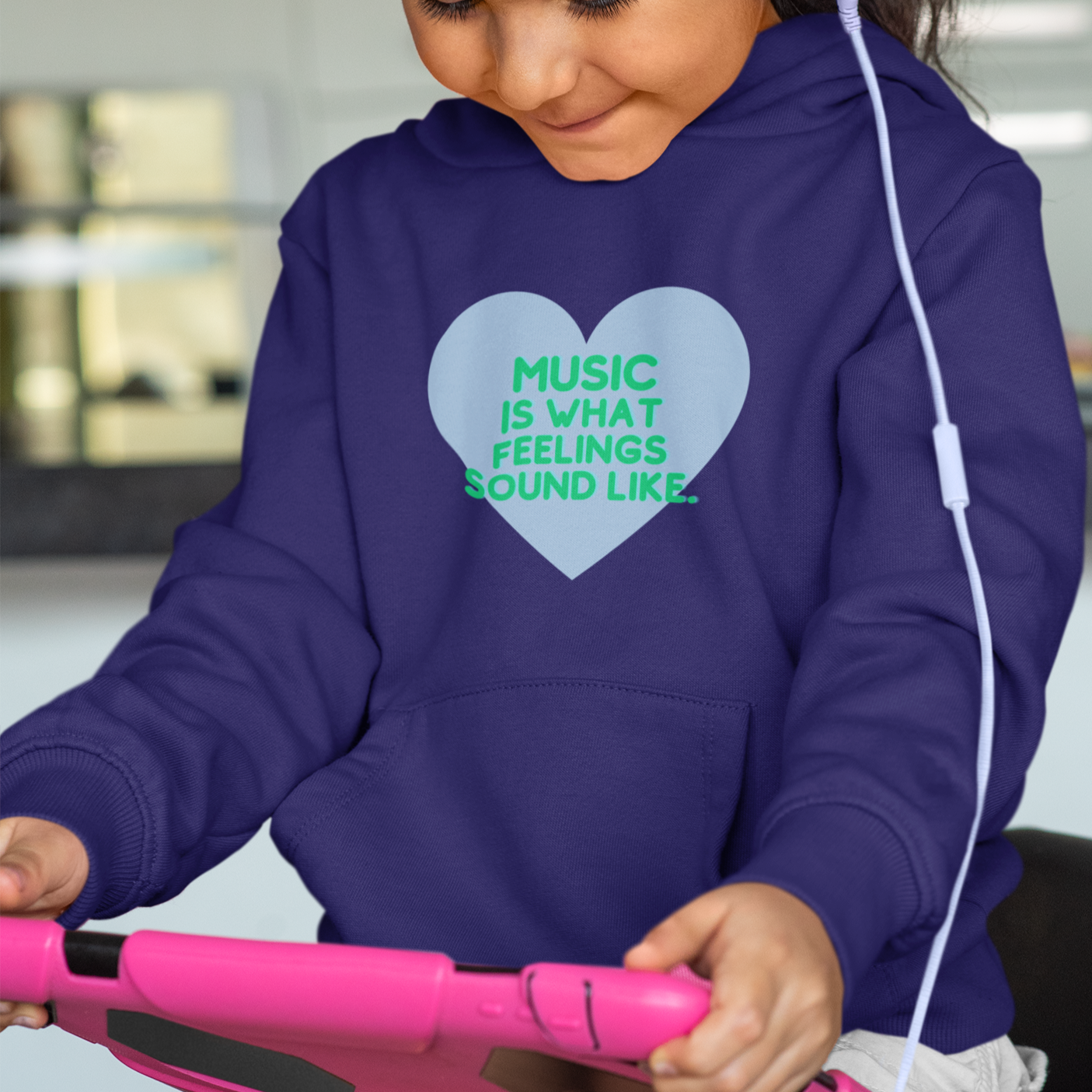 Toddler Soft Fleece Hoodie | "Music is What Feelings Sound Like"